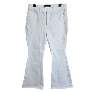 Express White Bell Flare High Rise Jeans Size 8 Women's